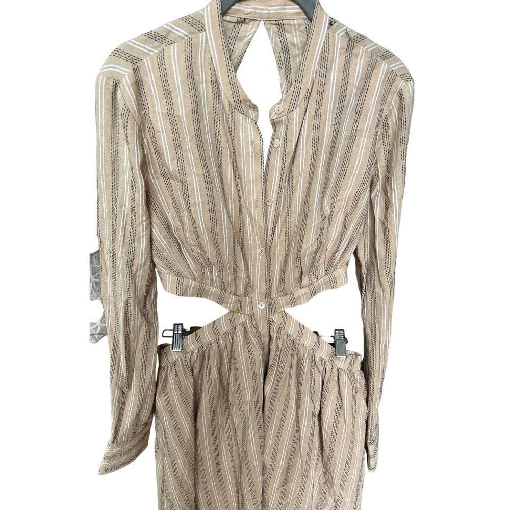 Anthropologie Tan Striped Maxi Dress - Picture 6 of 14